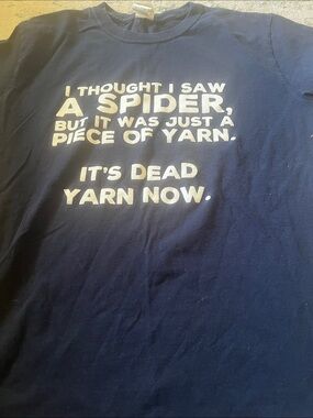 Gildan Navy Blue Short Sleeve Tee with White Humorous Text